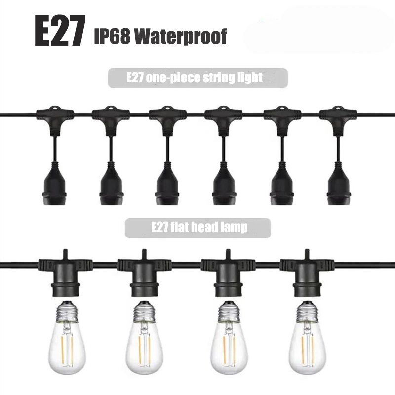 Outdoor Power Strip Weatherproof - Impermeável LED String Lamp Holder, Selado
