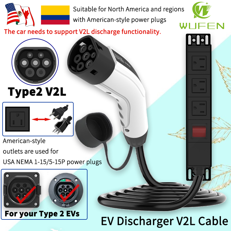 Ac Outdoor Power - Wufen portátil tipo 2 v2l cabo