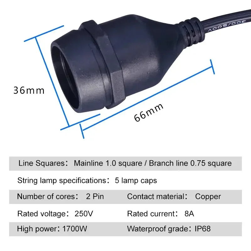 Impermeável LED String Lamp Ho - Outdoor Power Strip Weatherproof avaliação e preço